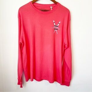 NWT Lakegirl Ringspun Long Sleeve Tee Paddle Design Salmon - Size‎ Medium